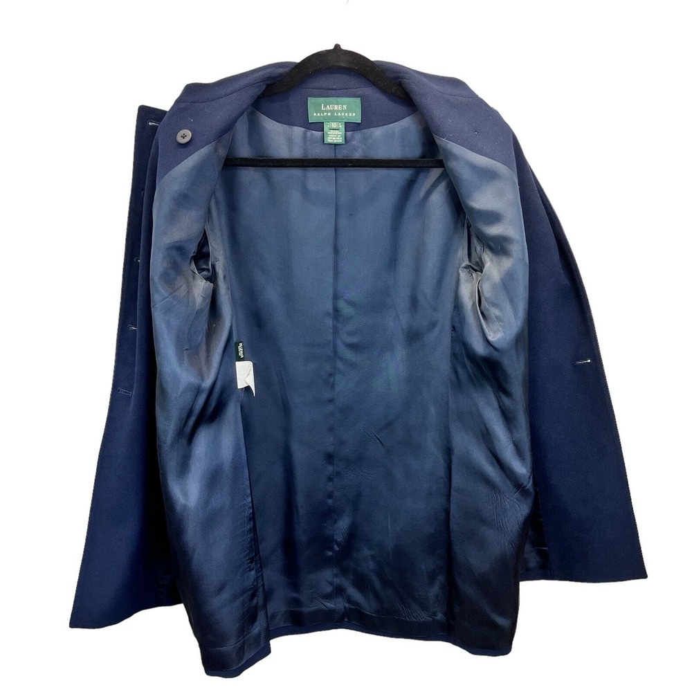 Lauren Ralph Lauren Blazer Outerwear Double Breasted Wool‎ Blend Navy Blue 10 - Picture 6 of 10